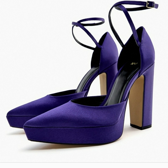 Zara Purple platform block heel - Picture 6 of 6